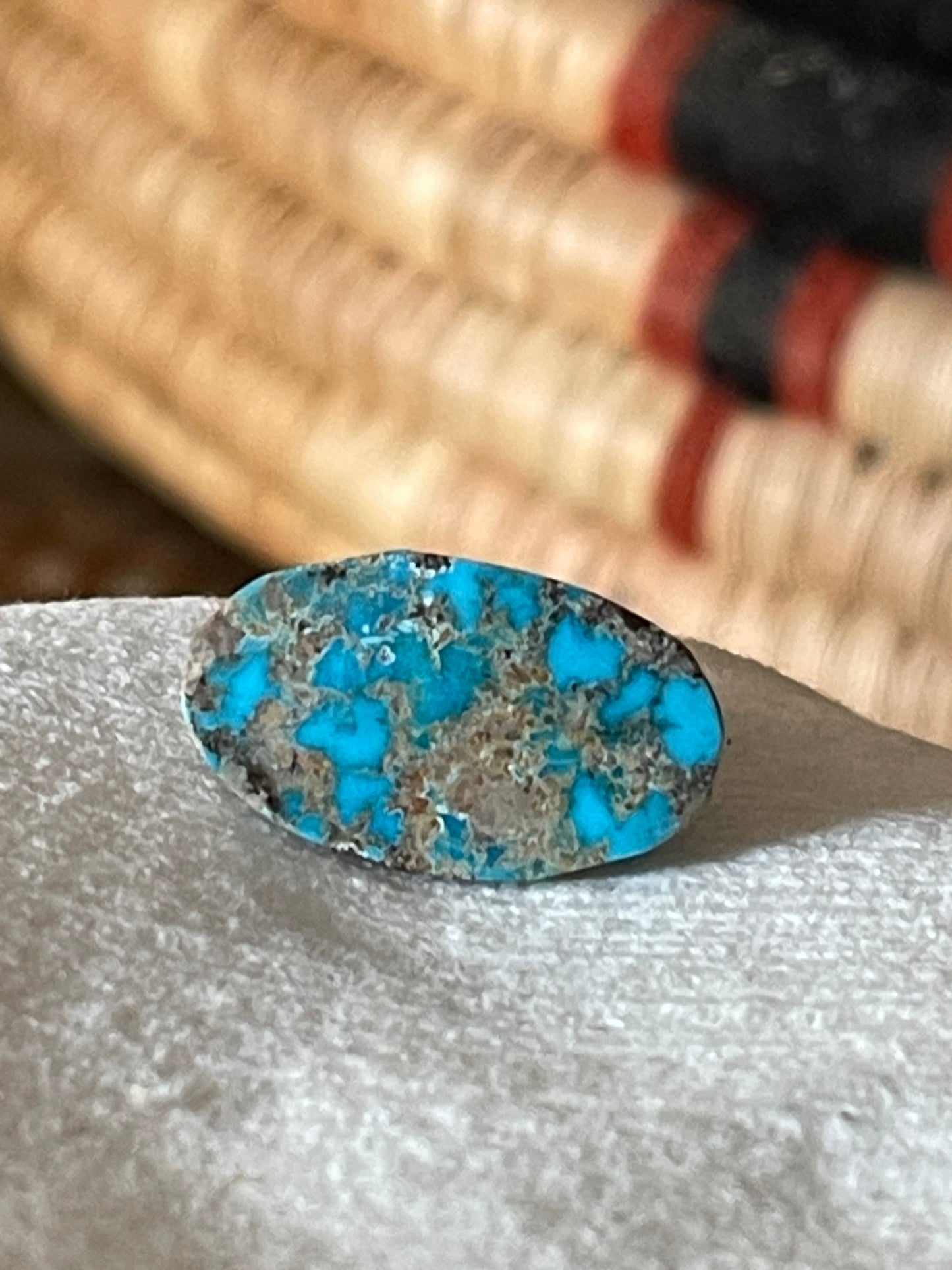 8.25 carats Spider Web Blue Turquoise Cabochon