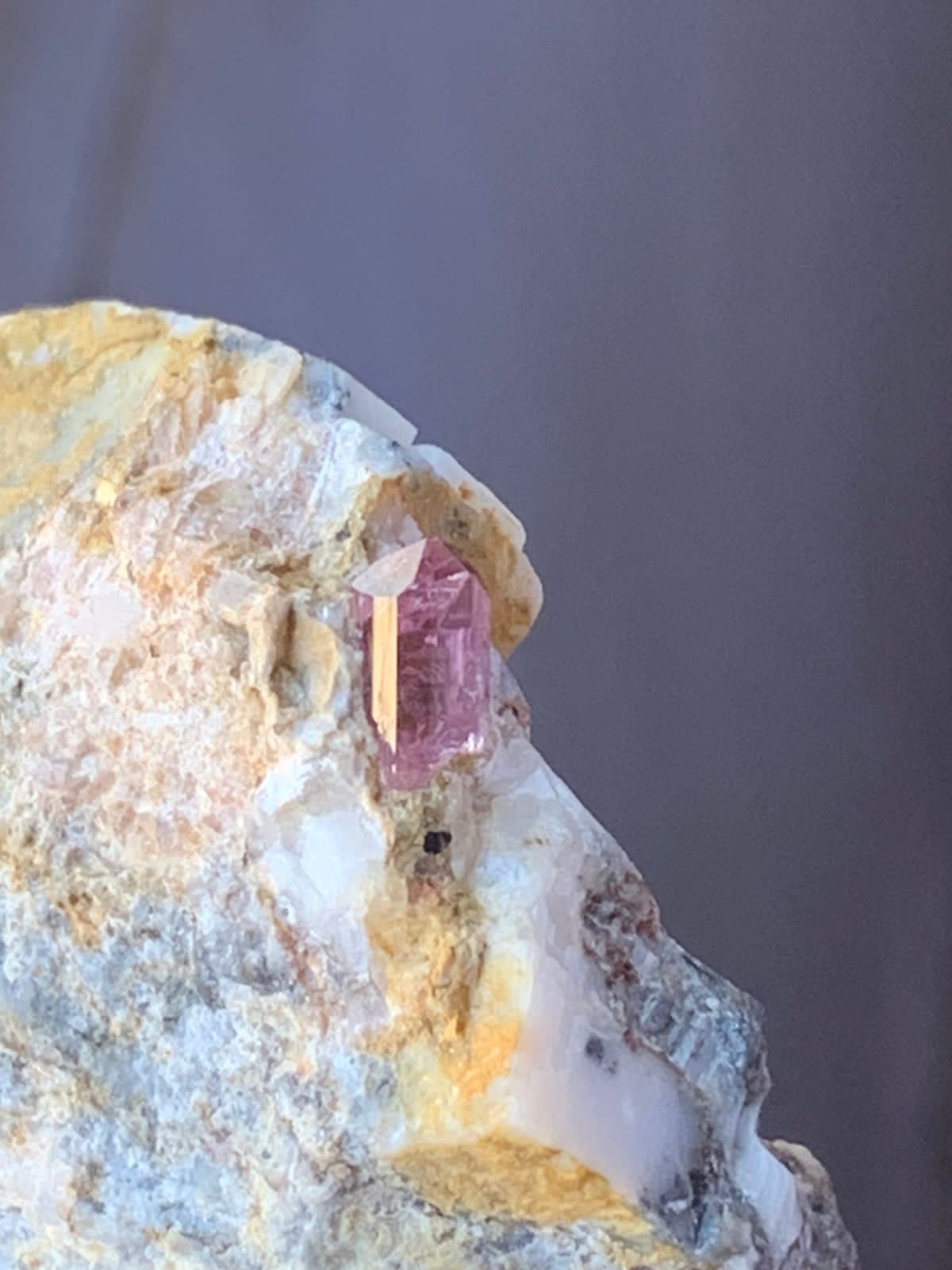 50 gram Aesthetic Rare Tiny Pink Topaz Crystal on Metrix , Katlang Pakistan