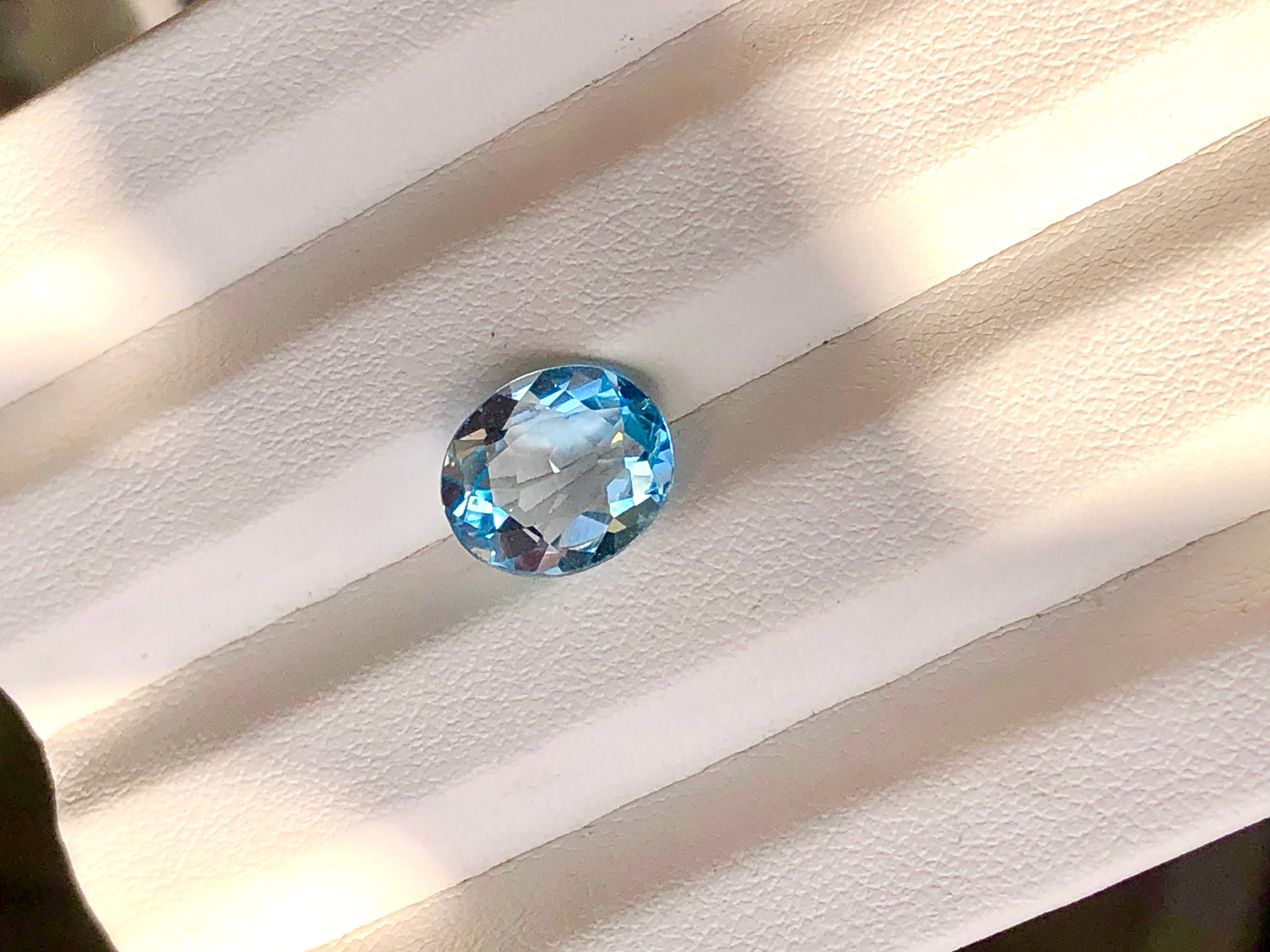 5.42 Carats Oval Shape Swiss Blue Topaz