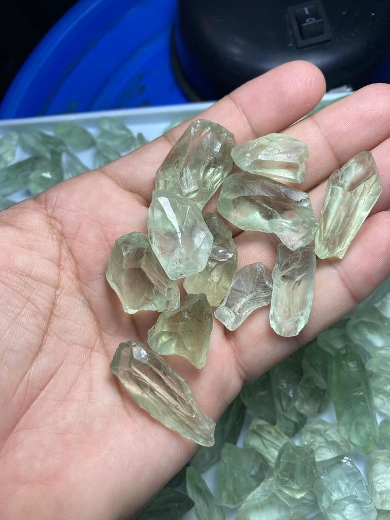 500 Grams Facet Grade Prasiolite for cutting