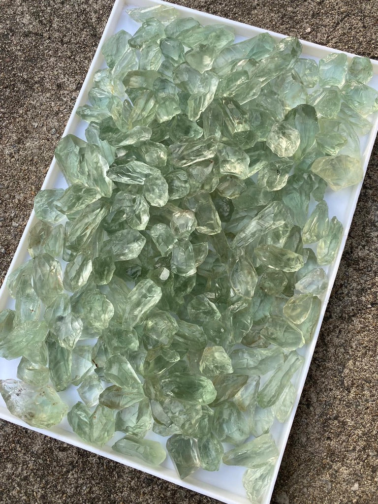One Kg Facet Grade Rough Prasiolite for Cutting - Green Amethsyt Bulk Parcel