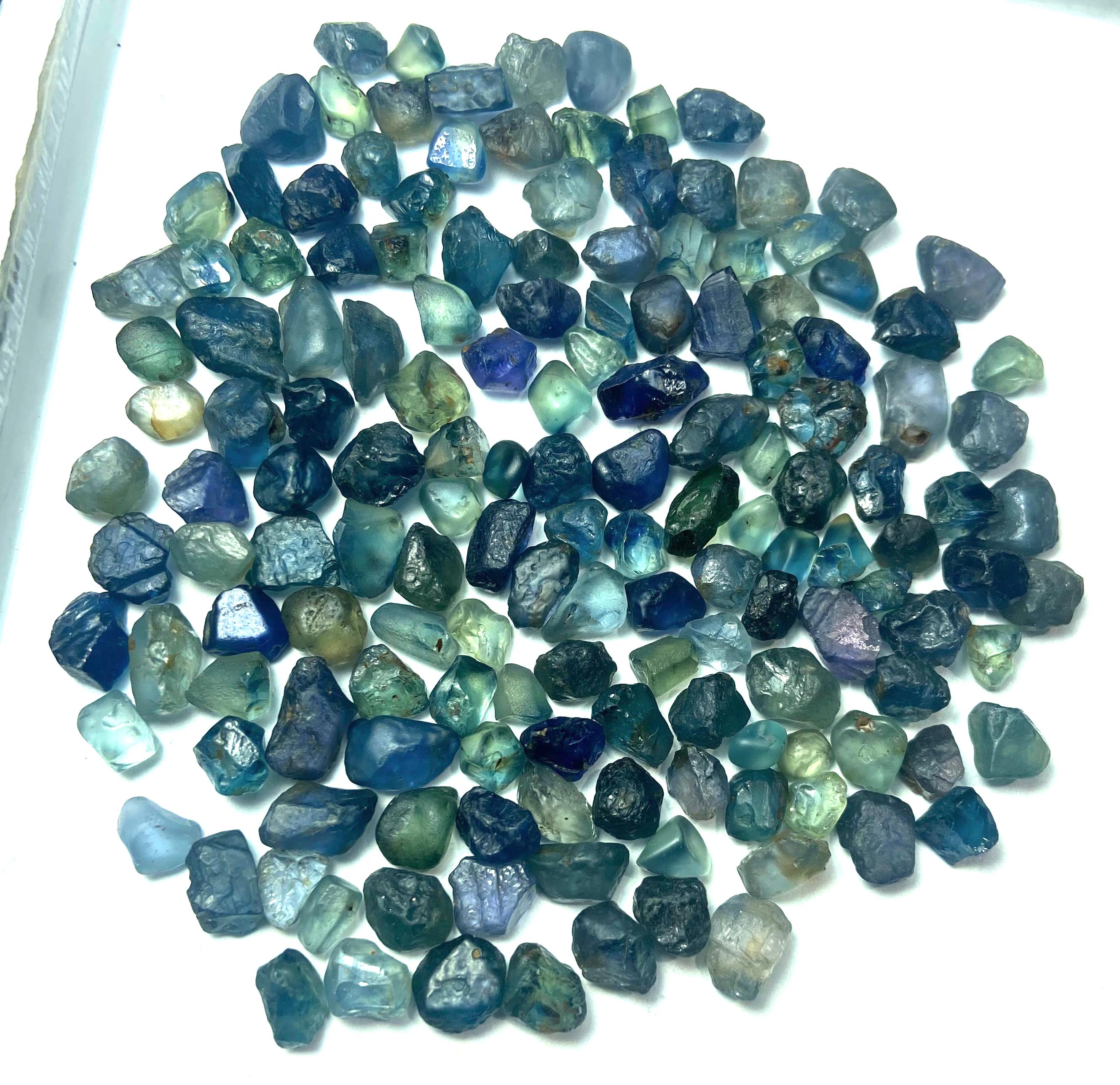Facet Grade Parcel Deals of Natural Rough bLUE Sapphires Stones