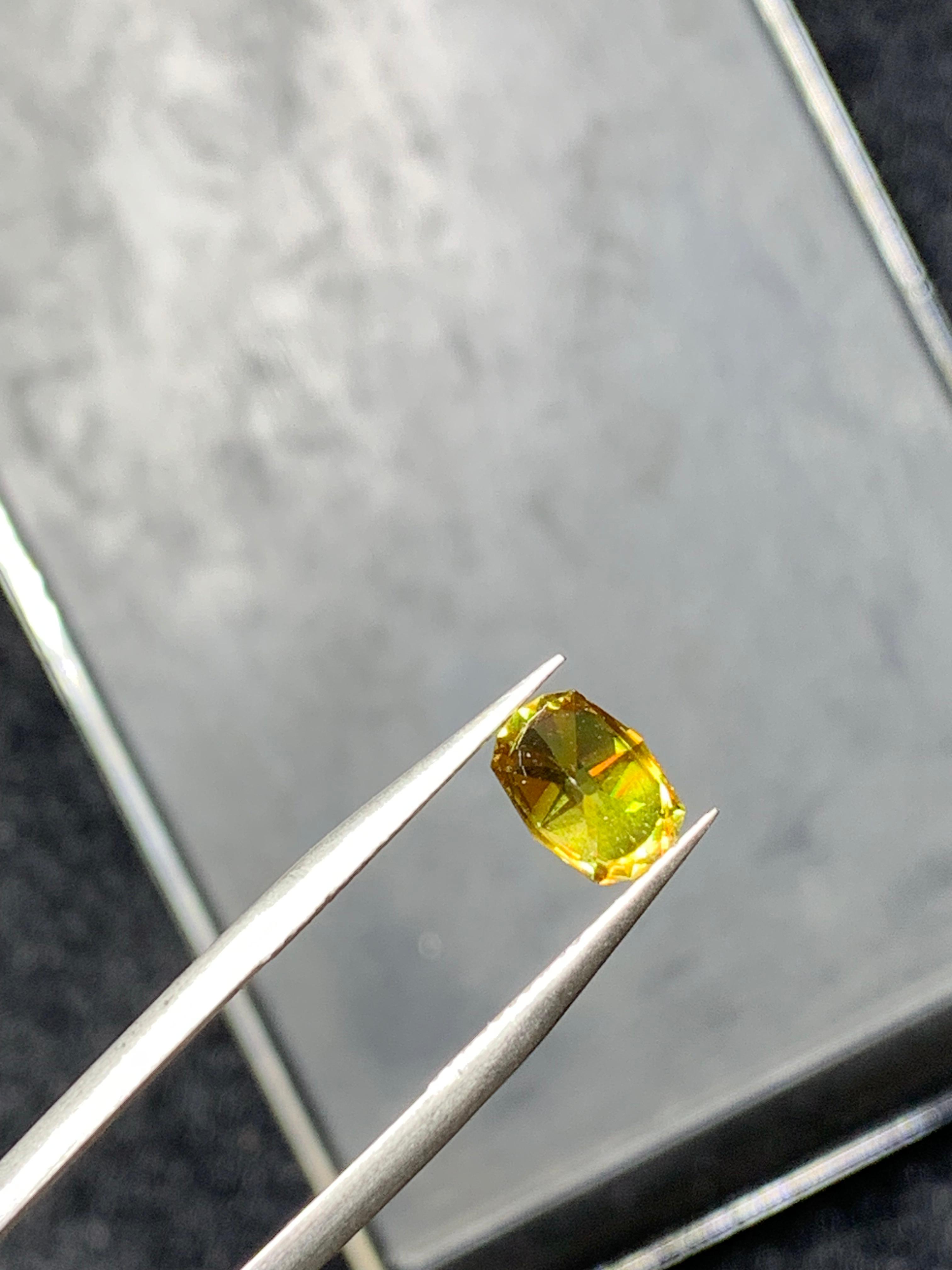 1.30 carats Fancy Cut Yellow Sphene / Titanite