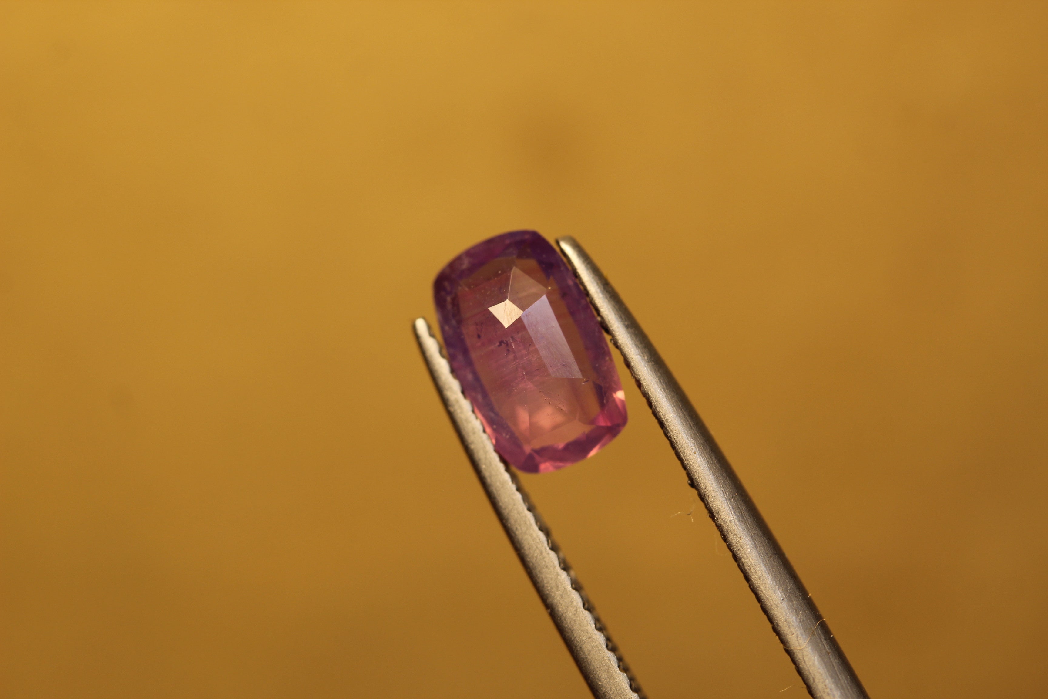 1.5 carats Emerald cut Kashmir Pink Sapphire