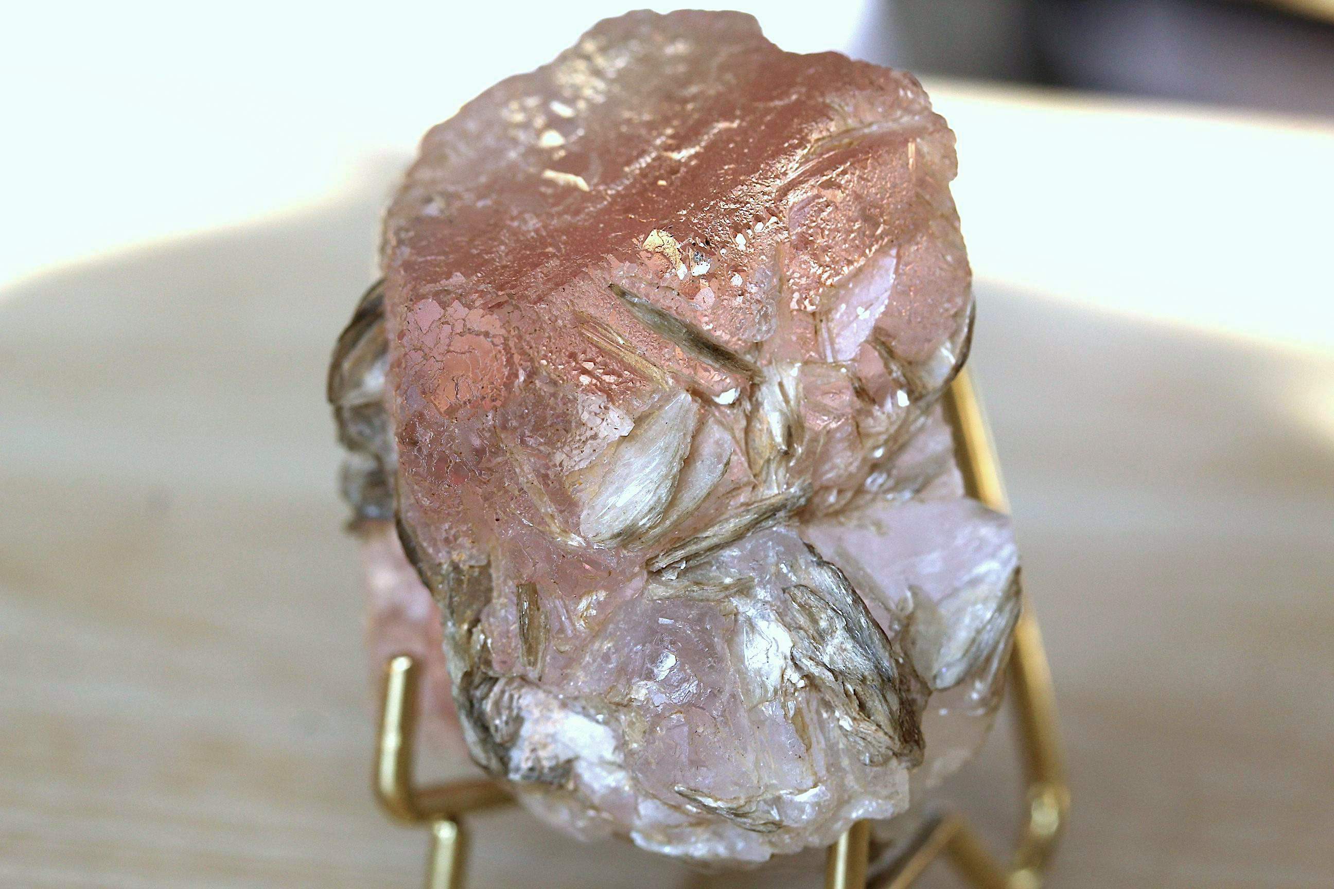 154 Grams Rare Pink Fluorite Crystal on Mica, Nagar Pakistan