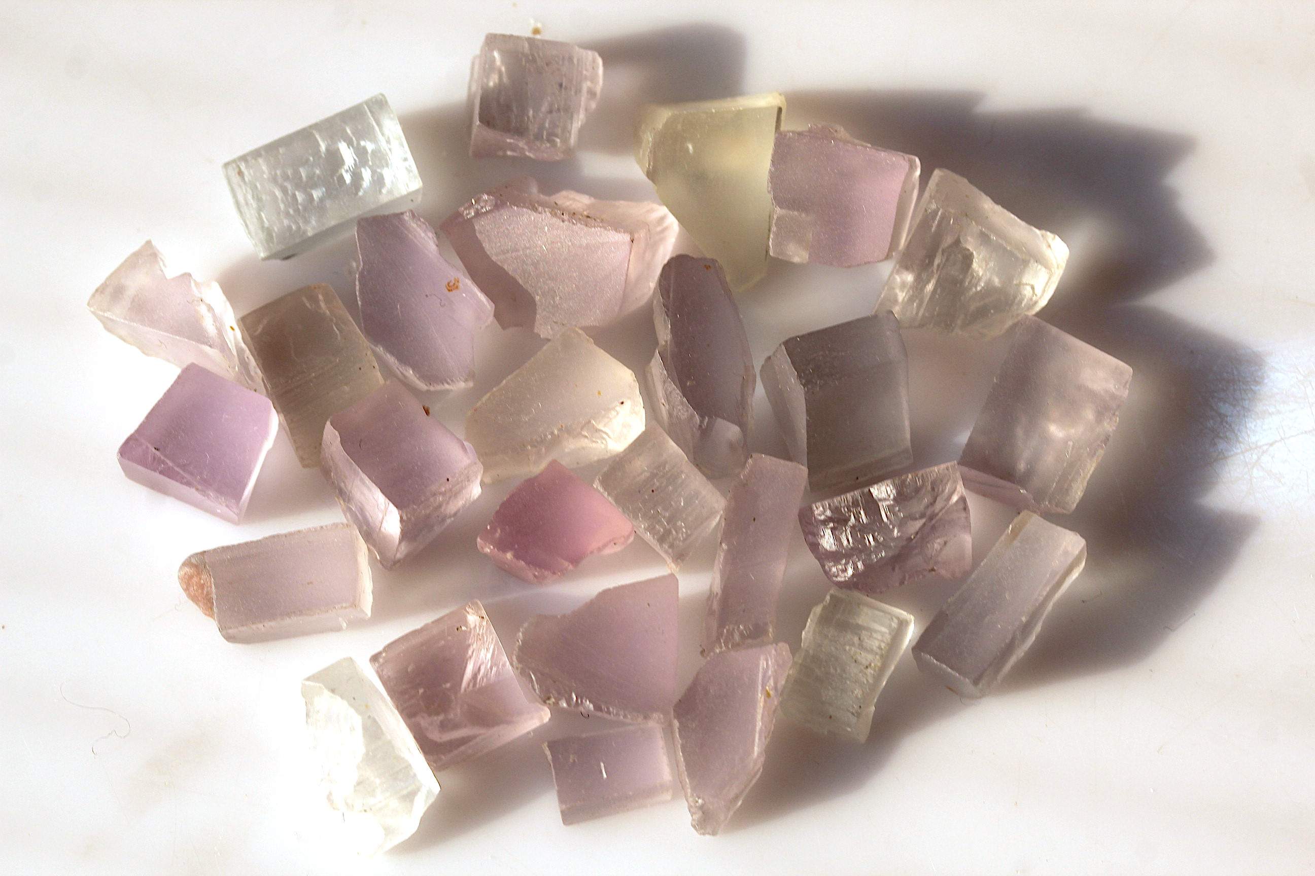 Raw Kunzite Gemstones for faceting