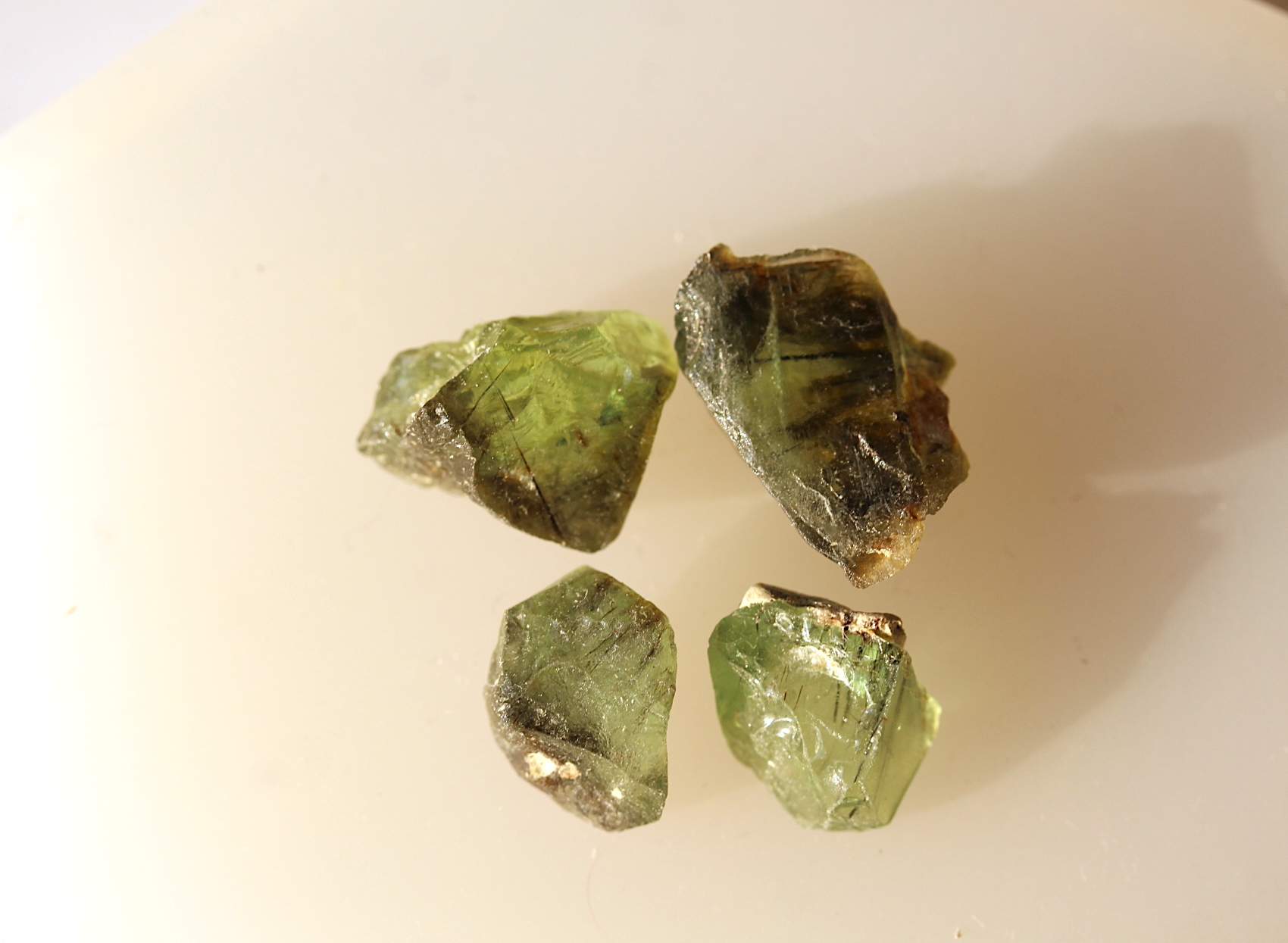 Facet Rough Ludwigite Included Raw Peridot