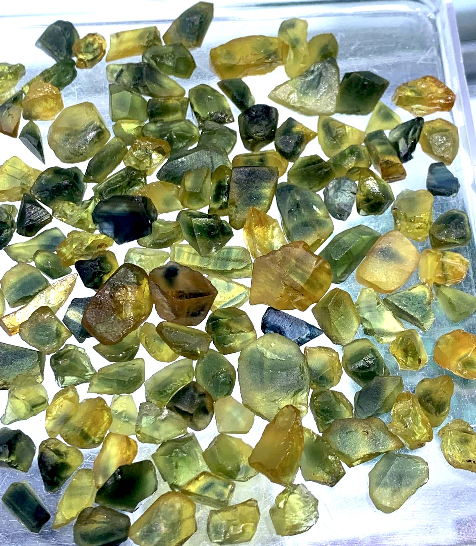 Rough Green Yellow Sapphires