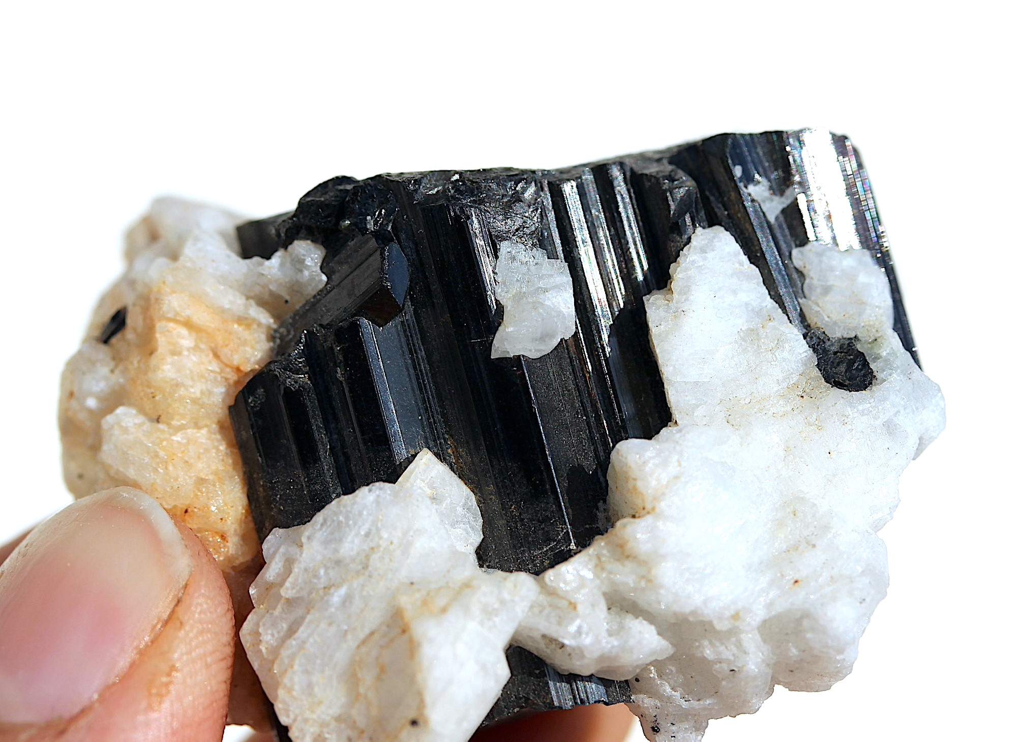 45 Grams Black Tourmaline Crystal on Feldspar