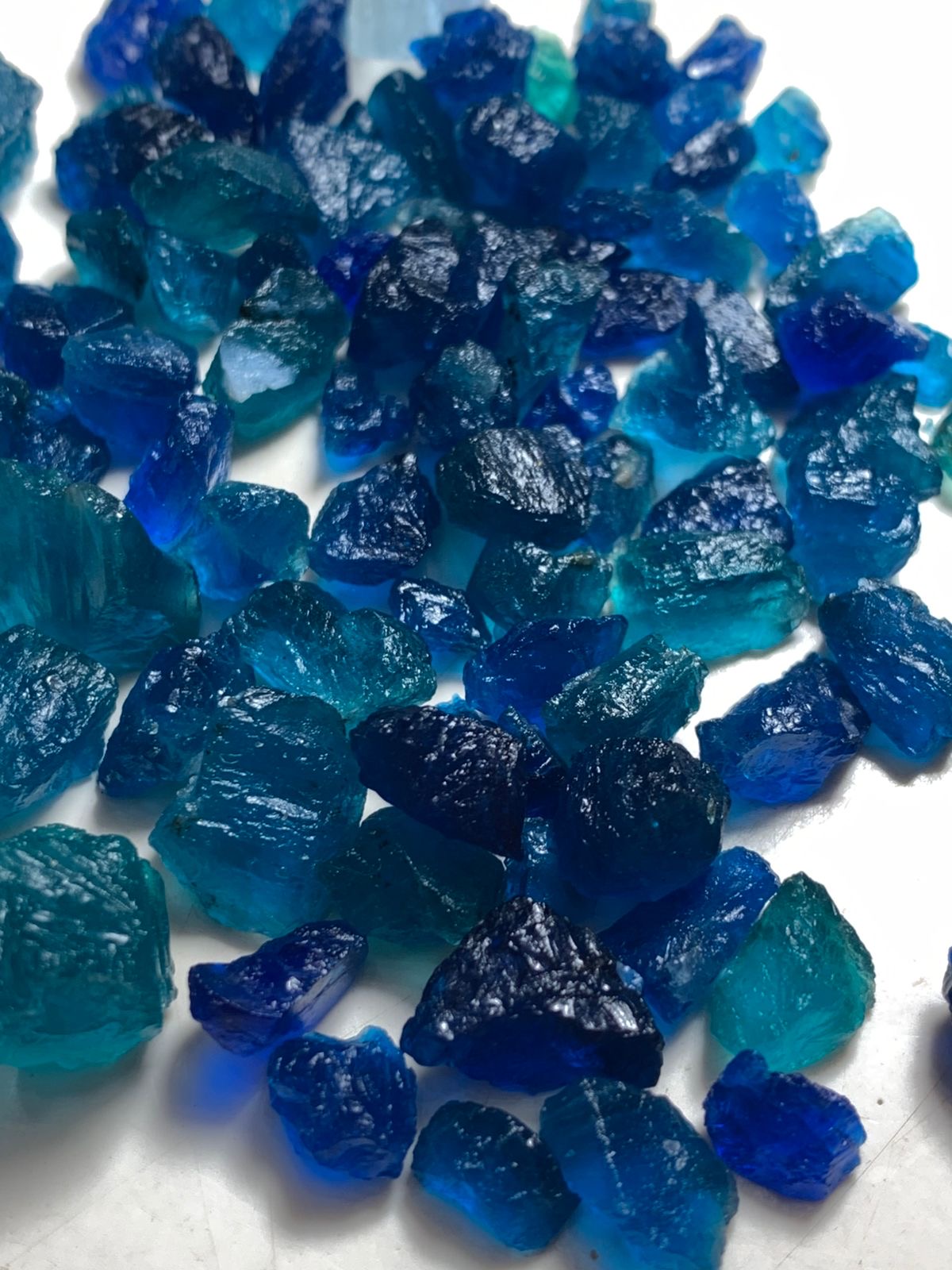 Semi-transparent hauyne rough crystals