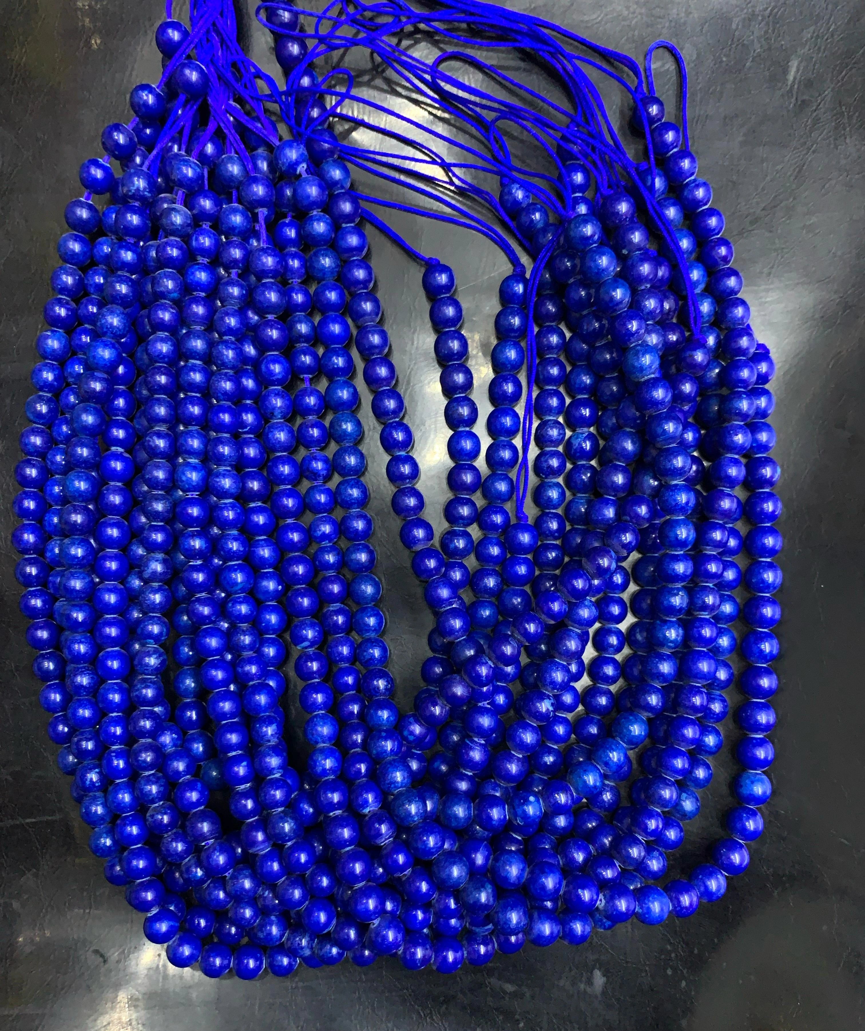 8mm to 12 mm Natural Blue Lapis Lazuli Beads String