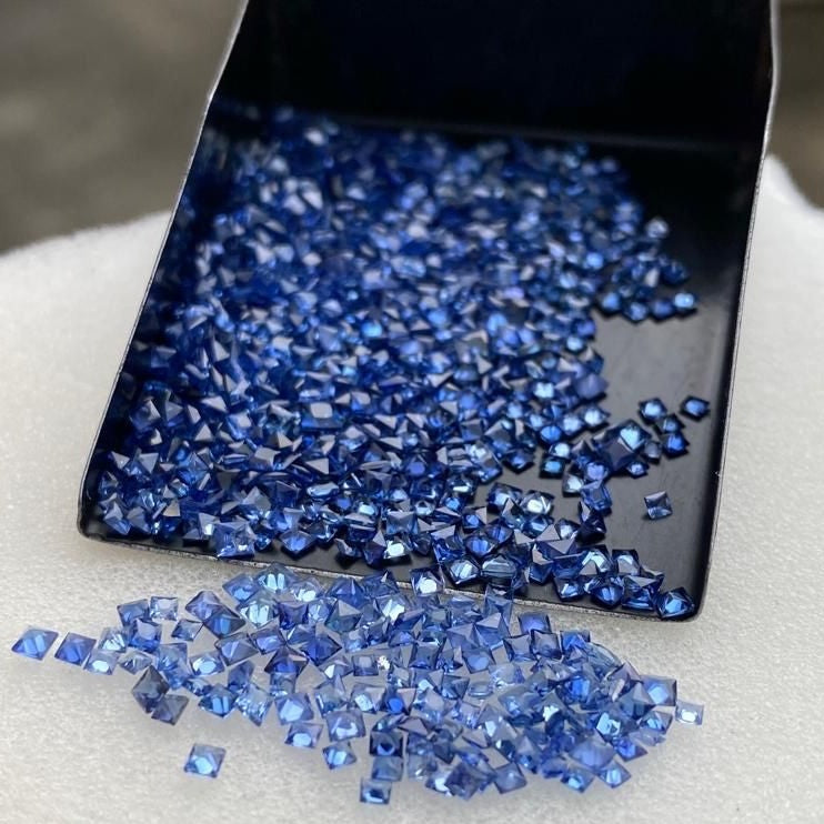 2mm Princes Cut Blue Sapphires Melee Size Cushion Cut Sapphires