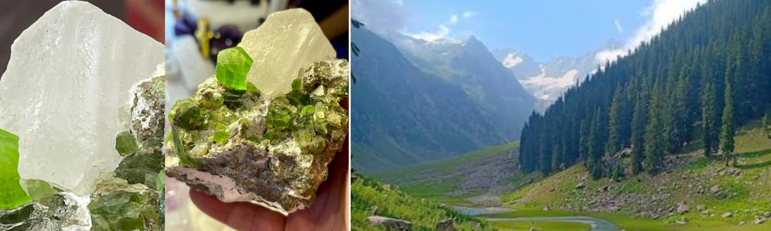 Calcite Beside the Peridot: 