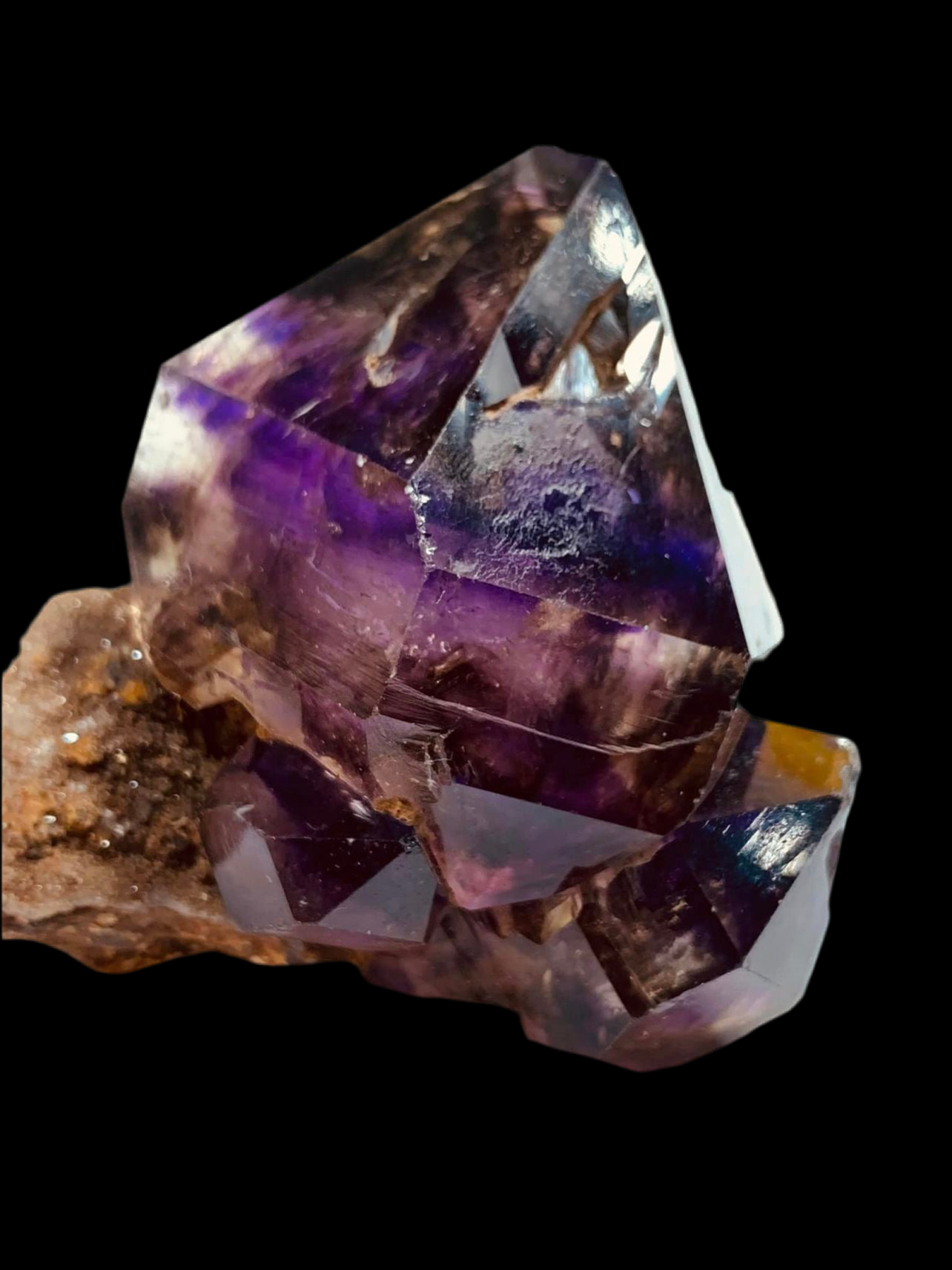 130 Grams Rare Super 7 Amethyst Enhydro Quartz Crystal With 7 Other Mineral Inclusions