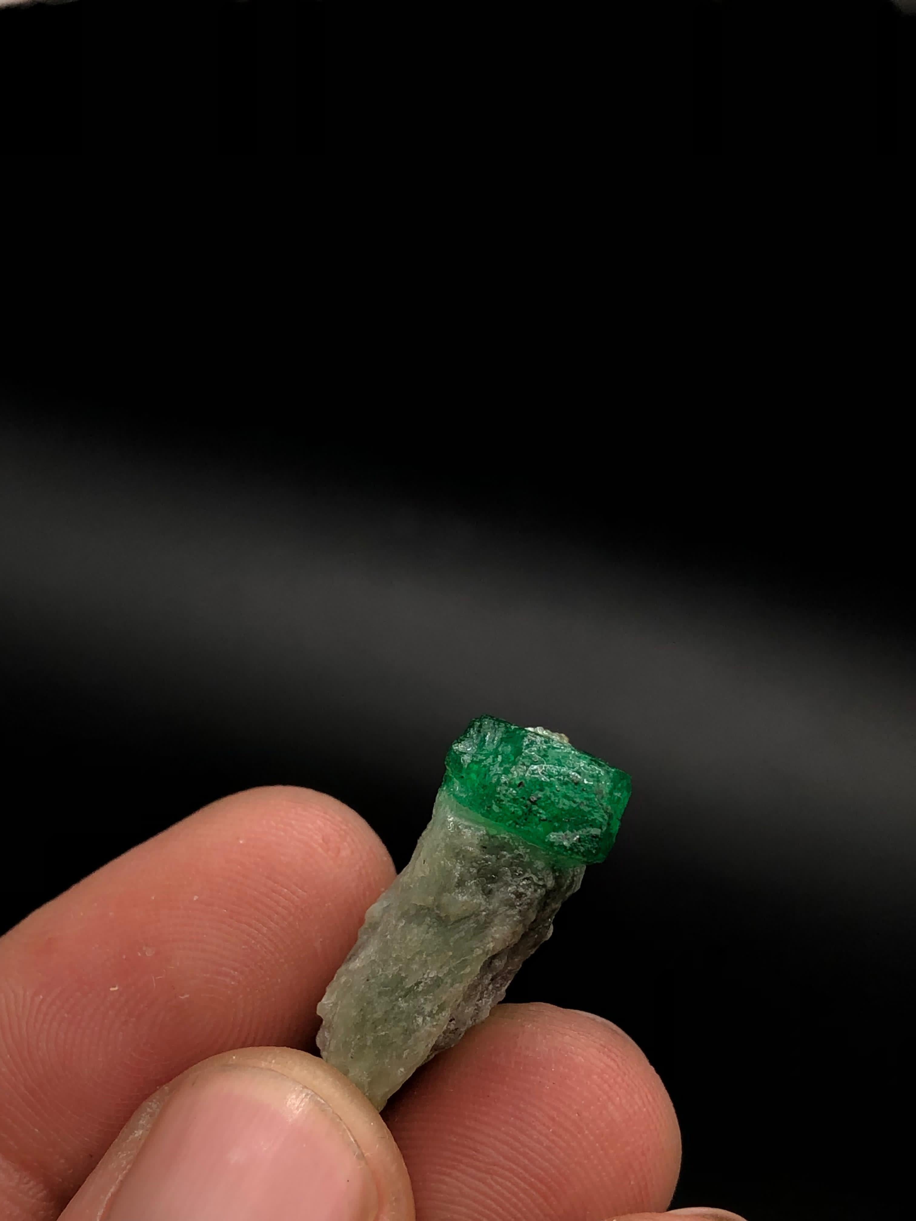 7.4 Grams Emerald Crystal on Calcite from Swat, Pakistan