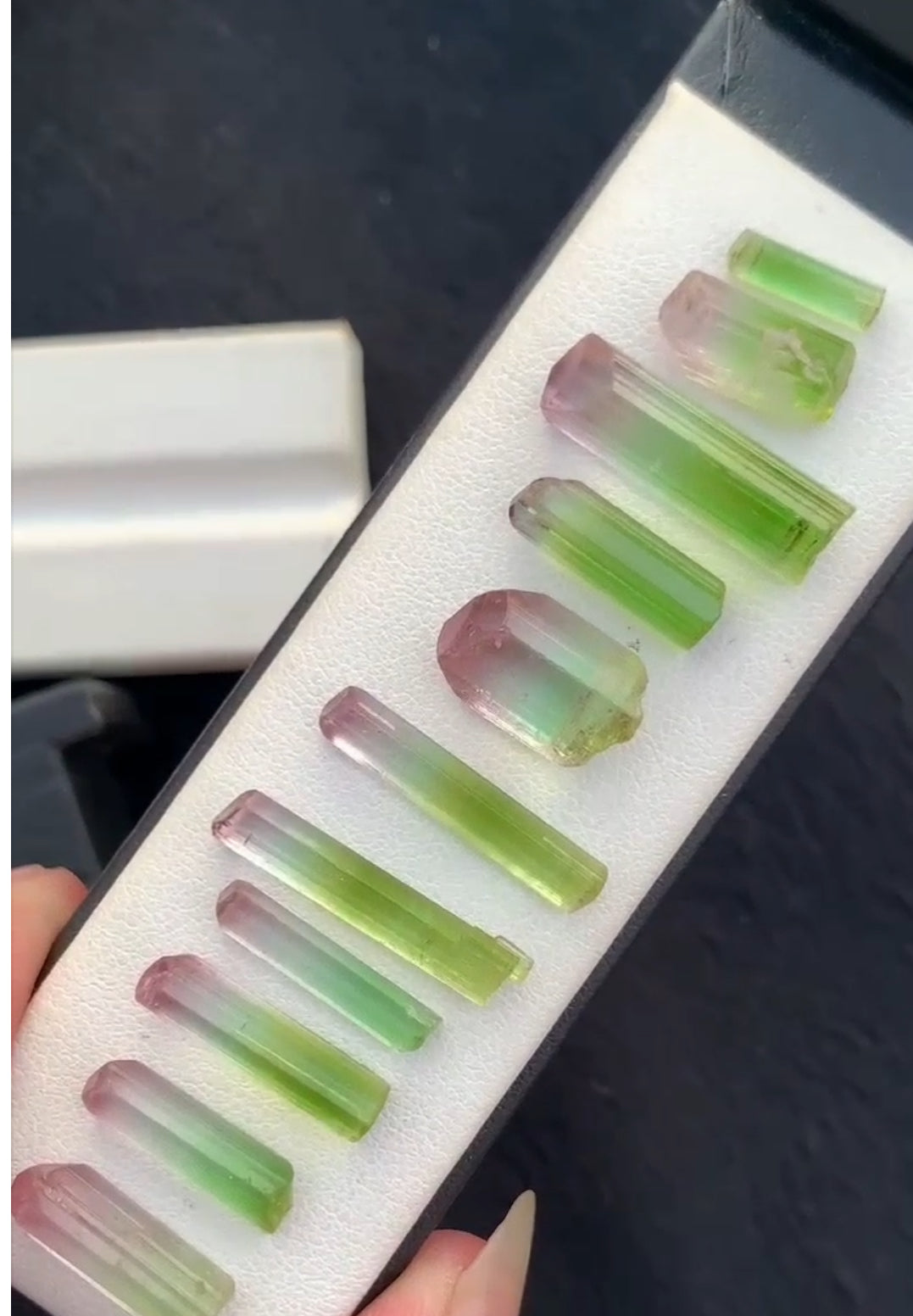 53 Carats Rare Raw Bi color Tourmaline crystals for Faceting
