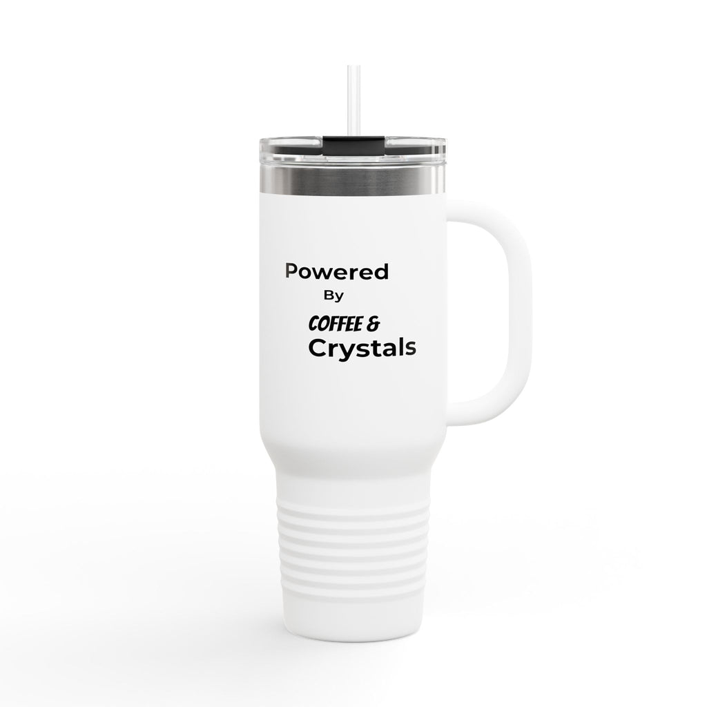 Powered by Coffee & Crystals 40oz Insulated Travel Mug