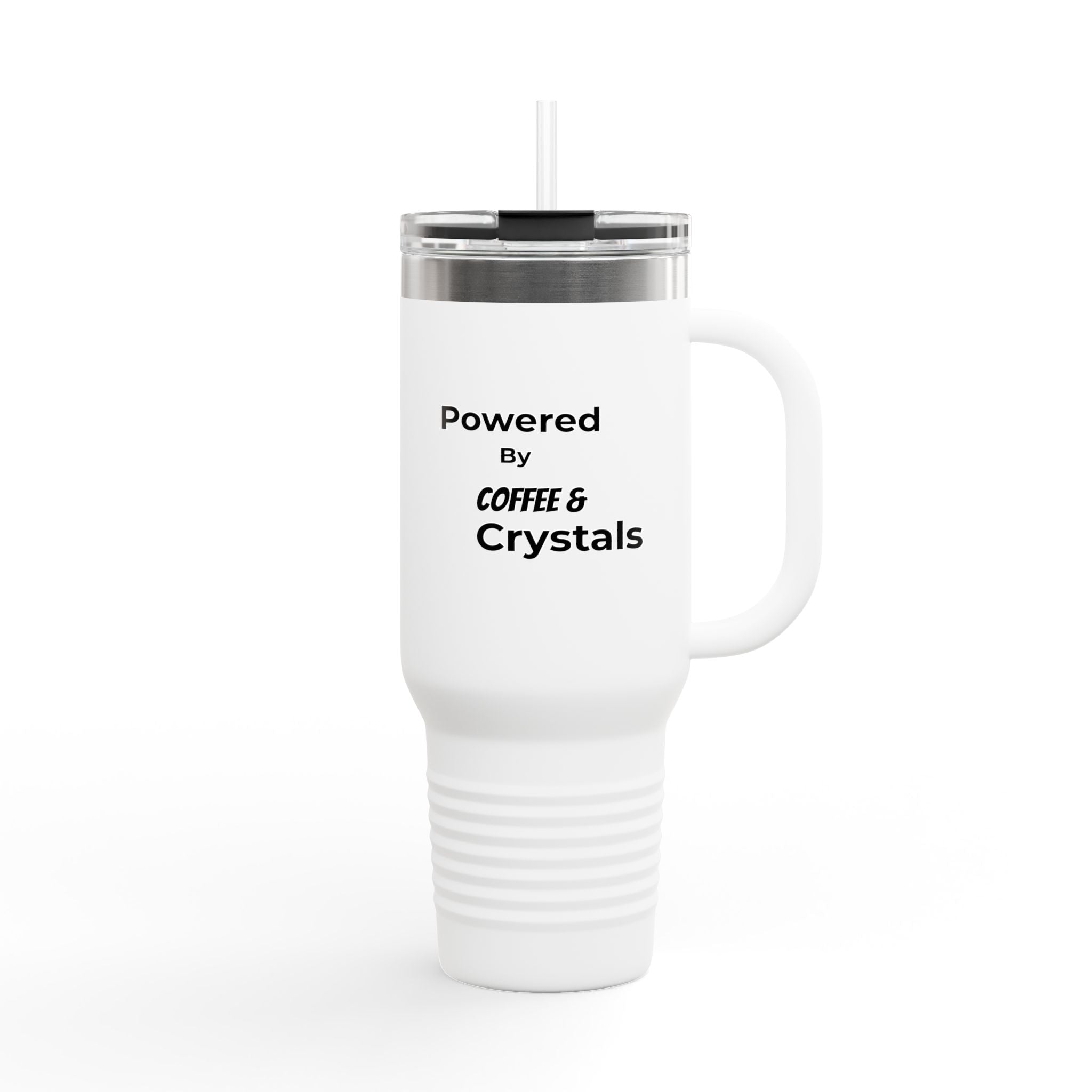 Powered by Coffee & Crystals 40oz Insulated Travel Mug