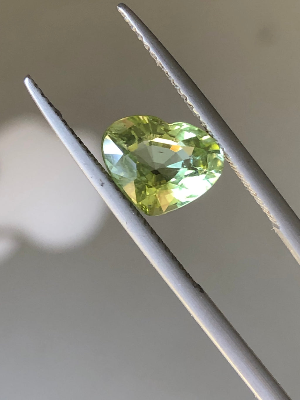 2.2 Carats Heart Shape Mint Green Tourmaline Cut Gemstone
