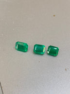 3 Pieces Emerald Cut Vivid Green Emerald Deal