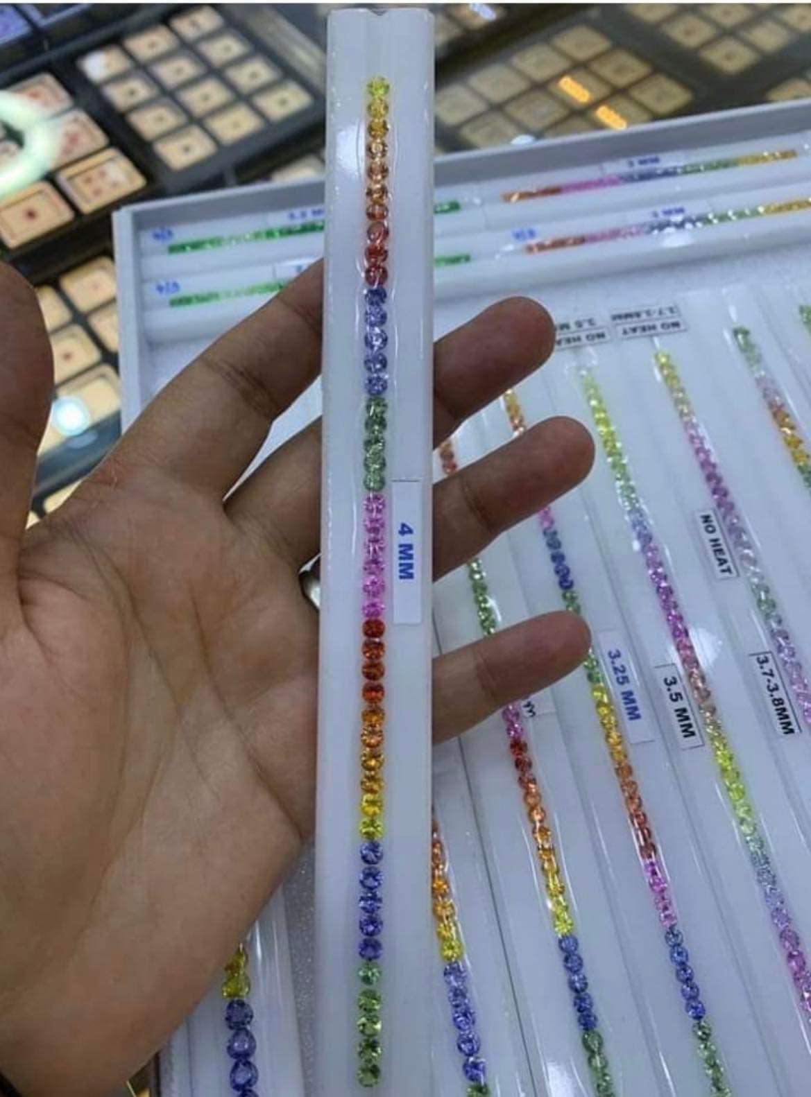 4mm to 4.2 mm in between Round Brilliant Rainbow Sapphires Stones
