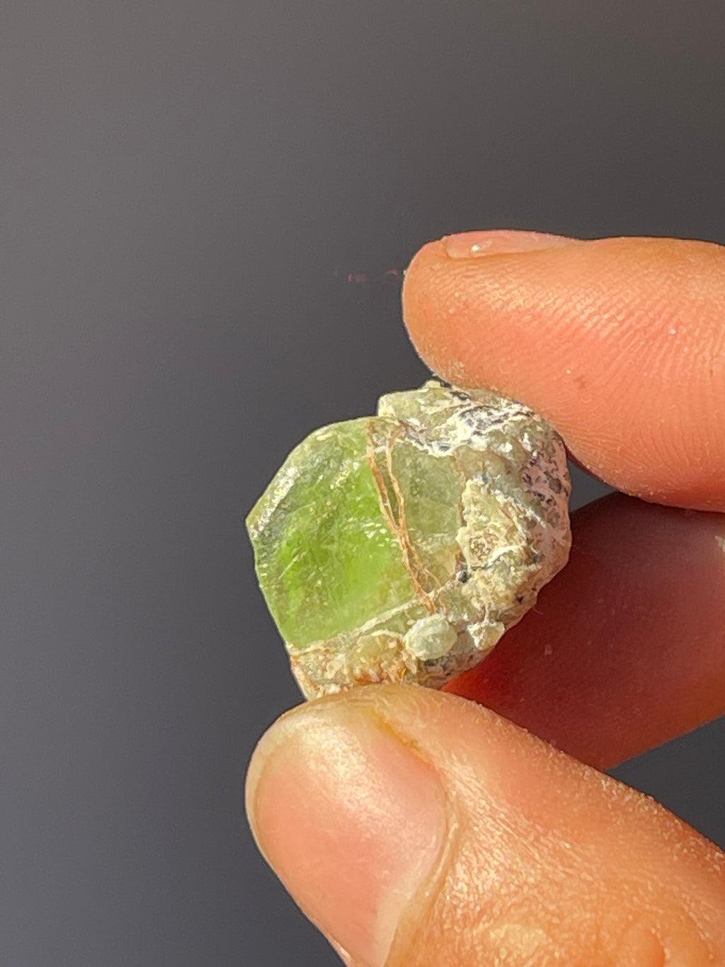 5.54 grams Peridot Crystal on Feldspar