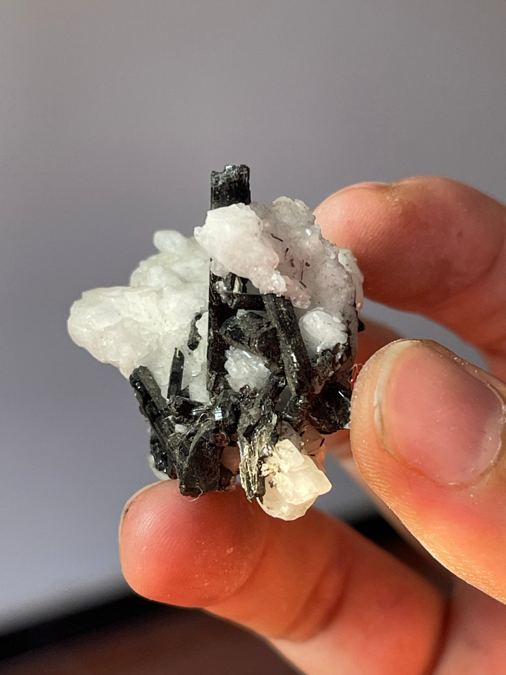 18.6 grams Black Tourmaline on Feldspar from Skardu, Pakistan