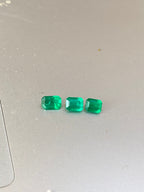 3 Pieces Emerald Cut Vivid Green Emerald Deal