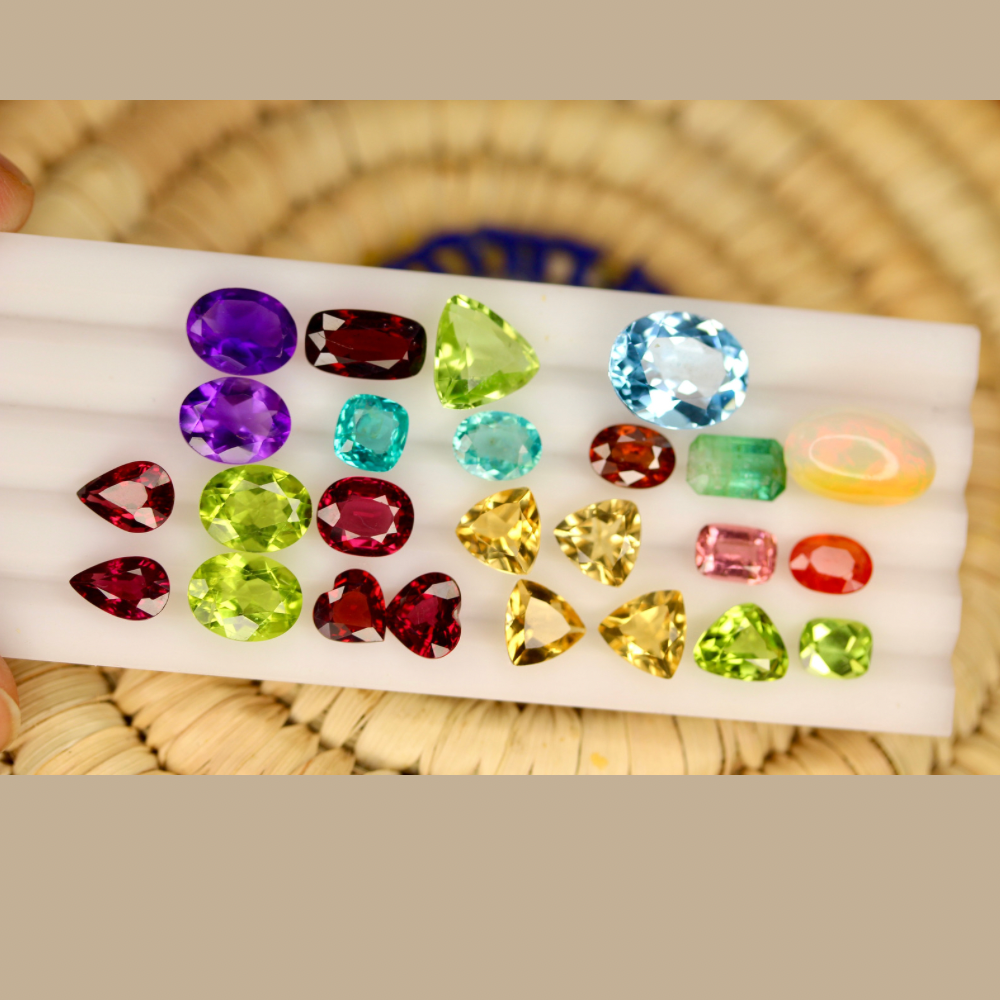 Combine Deal of Sapphire, Tourmaline, Topaz, Peridot, Citrine, Apatite