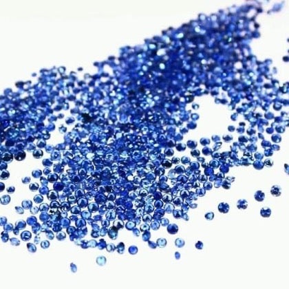 1 to 2 mm Round Brilliant Diamond Cut Blue Sapphires Calibrated