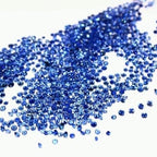 1 to 2 mm Round Brilliant Diamond Cut Blue Sapphires Calibrated