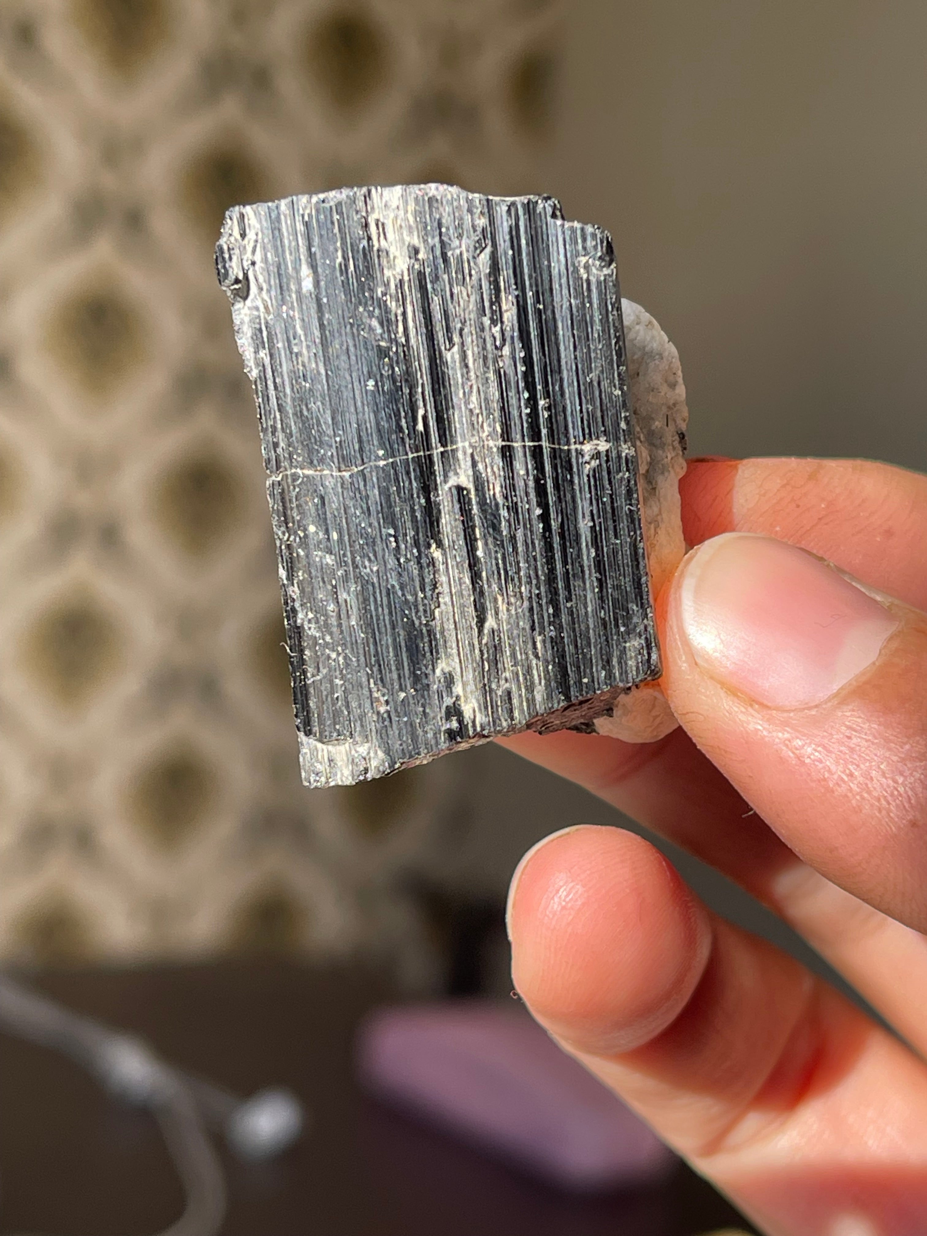 34.5 Grams Black Tourmaline on Feldspar