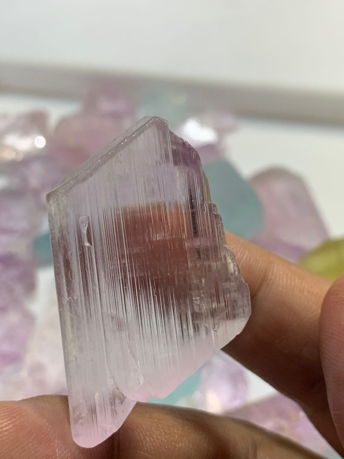 Kunzite and Aquamarine Raw Crystals Gem Box Deals