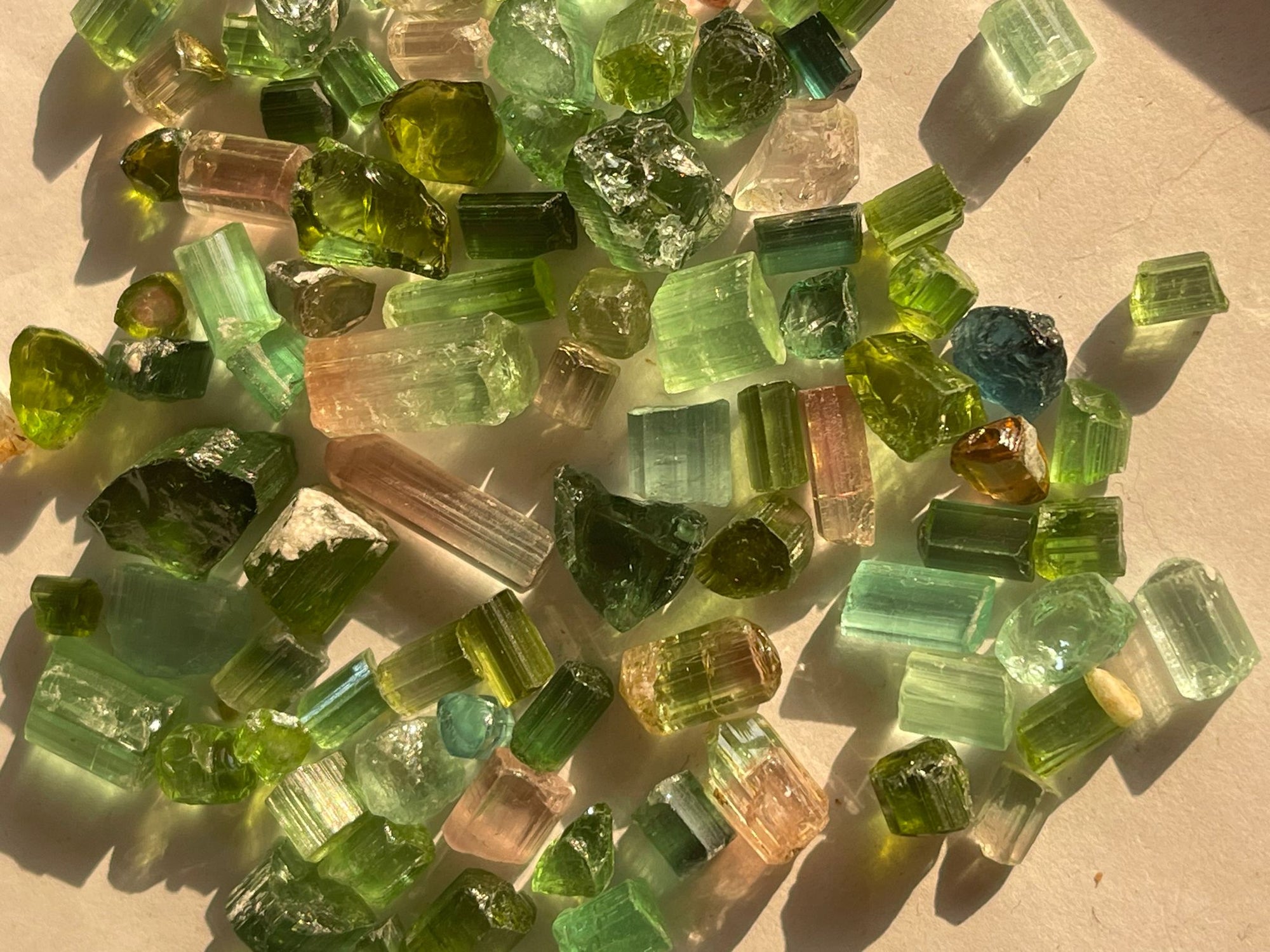 Rough Green Tourmaline for cutting