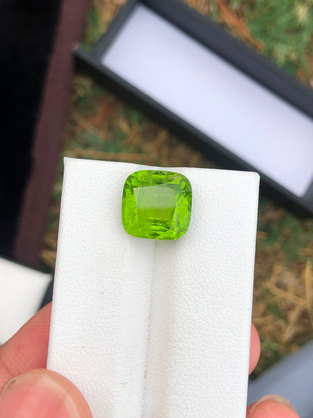 faceted peridot stone