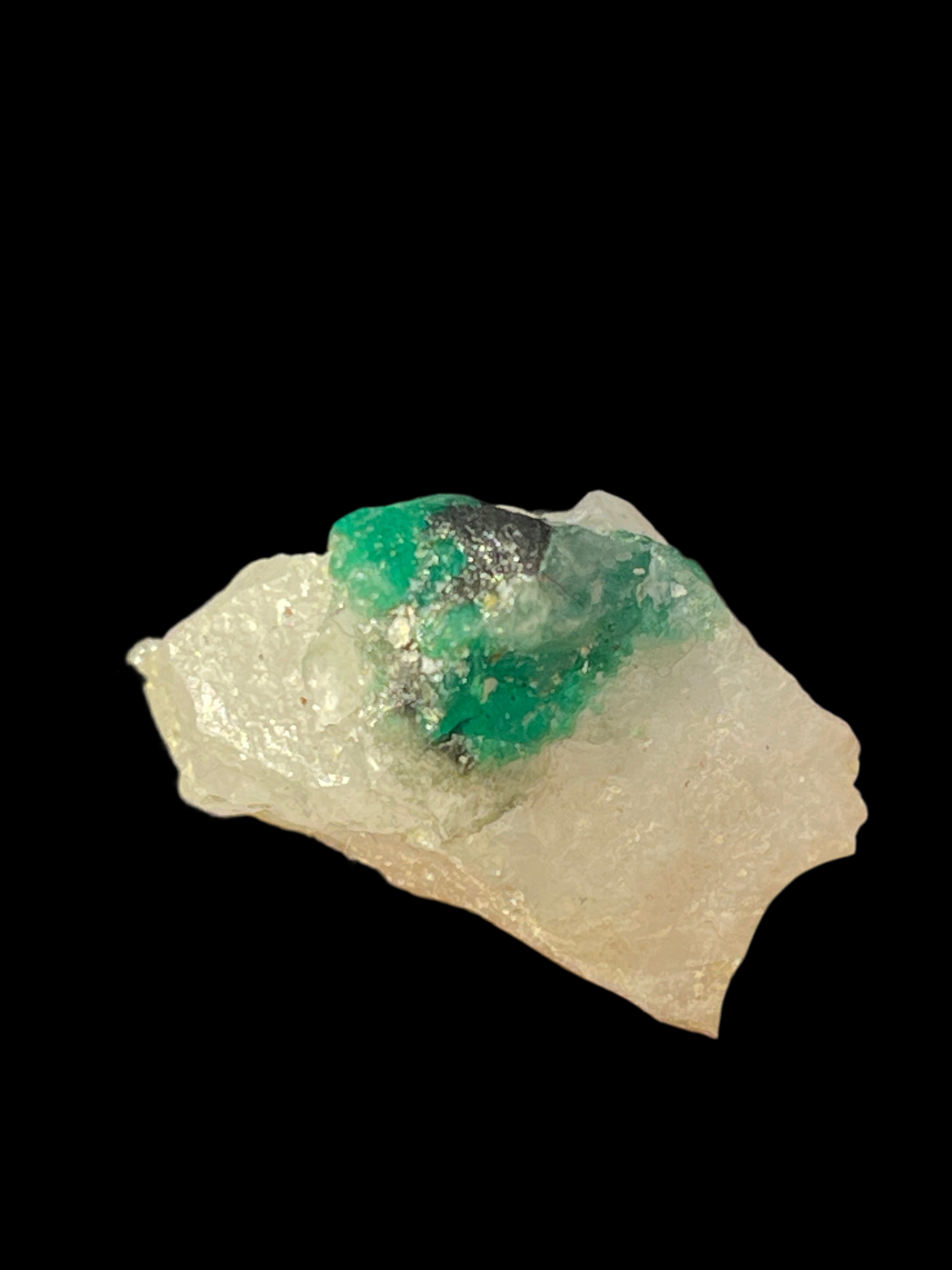 8.8 grams Vivid Green Emerald Stone on Calcite from Swat Pakistan