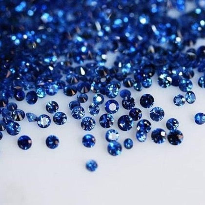 1 to 2 mm Round Brilliant Diamond Cut Blue Sapphires Calibrated