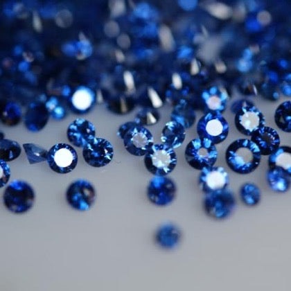 1 to 2 mm Round Brilliant Diamond Cut Blue Sapphires Calibrated