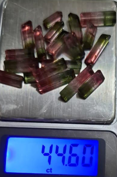 44.60 Carats natural Rare bi-color Tourmaline Loose Stones