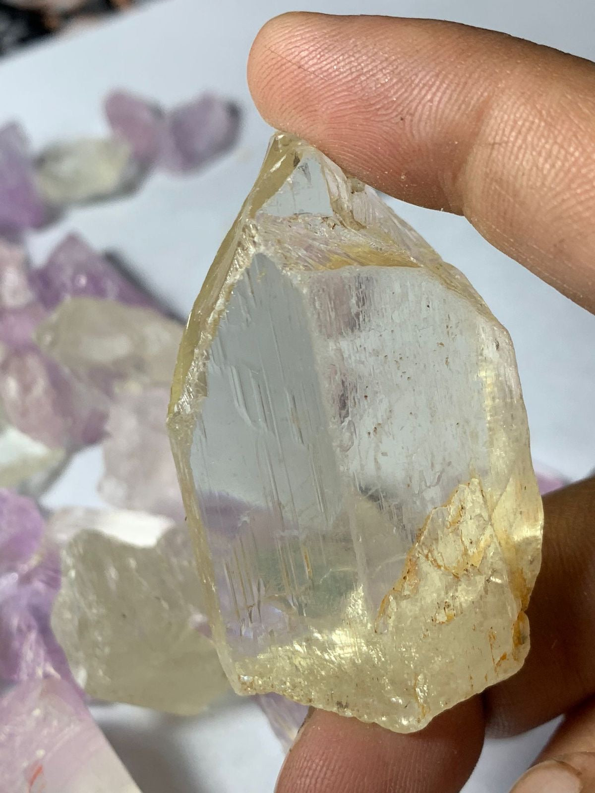 Kunzite and Aquamarine Raw Crystals Gem Box Deals