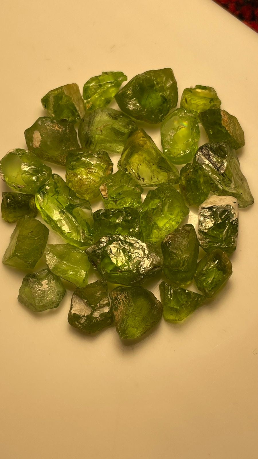 250 carats Natural Facet grade Rough Peridots Apple Green