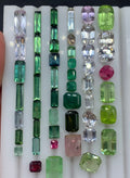 60 carats Mixed Parcel of Loose Gemstones (Emeralds, Tourmaline, Kunzite, Peridots)