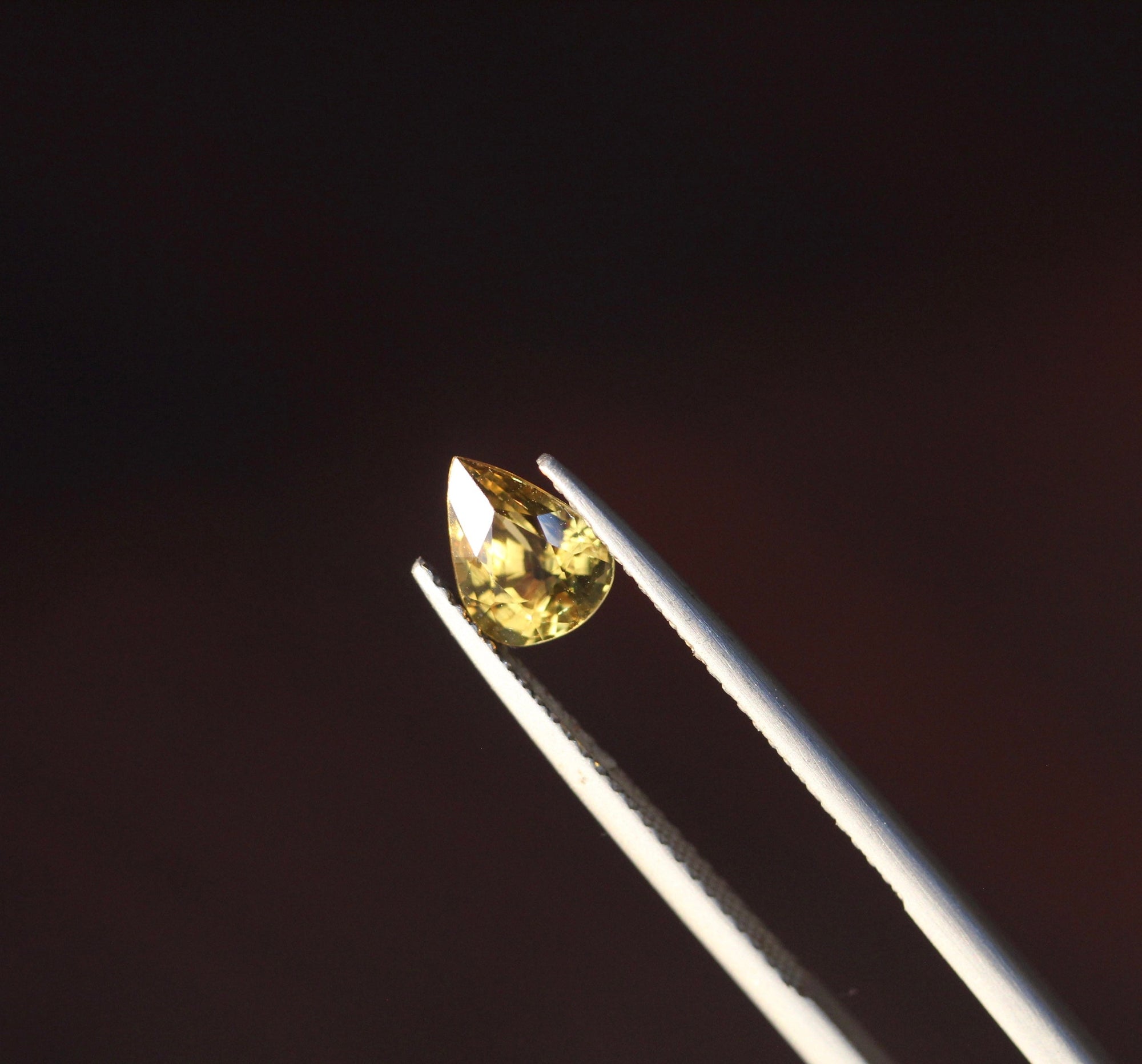 1.2 carats Pear Natural Rare Geenish Yellow Chrysoberyl Faceted Stone