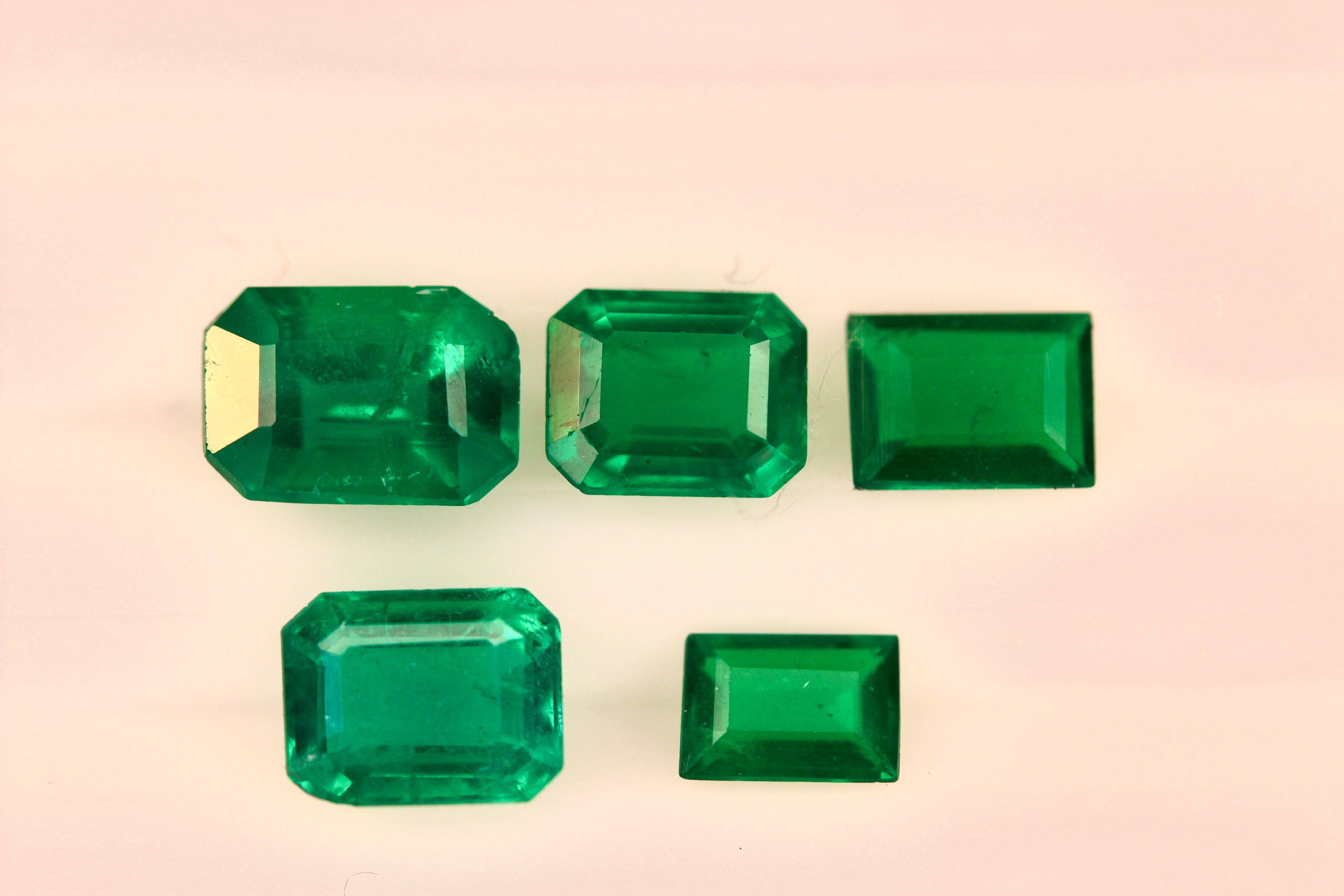 5 Pieces Vivid Green Natural Emerald Stones | Loose Emeralds Deal