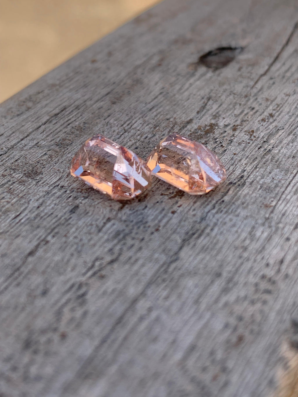 Pair of Step Cut Baby Pink Topaz Loose Gemstone