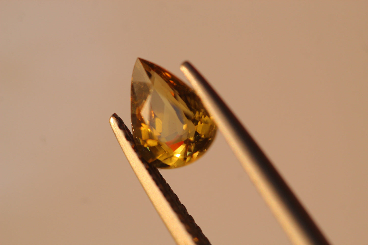 1.09 carats Pear Rare Natural Yellow Chrysoberyl