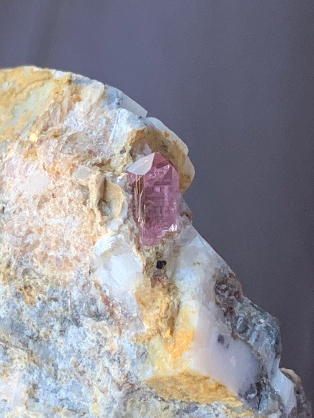 50 gram Aesthetic Rare Tiny Pink Topaz Crystal on Metrix , Katlang Pakistan