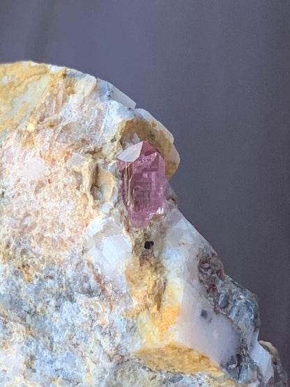 50 gram Aesthetic Rare Tiny Pink Topaz Crystal on Metrix , Katlang Pakistan