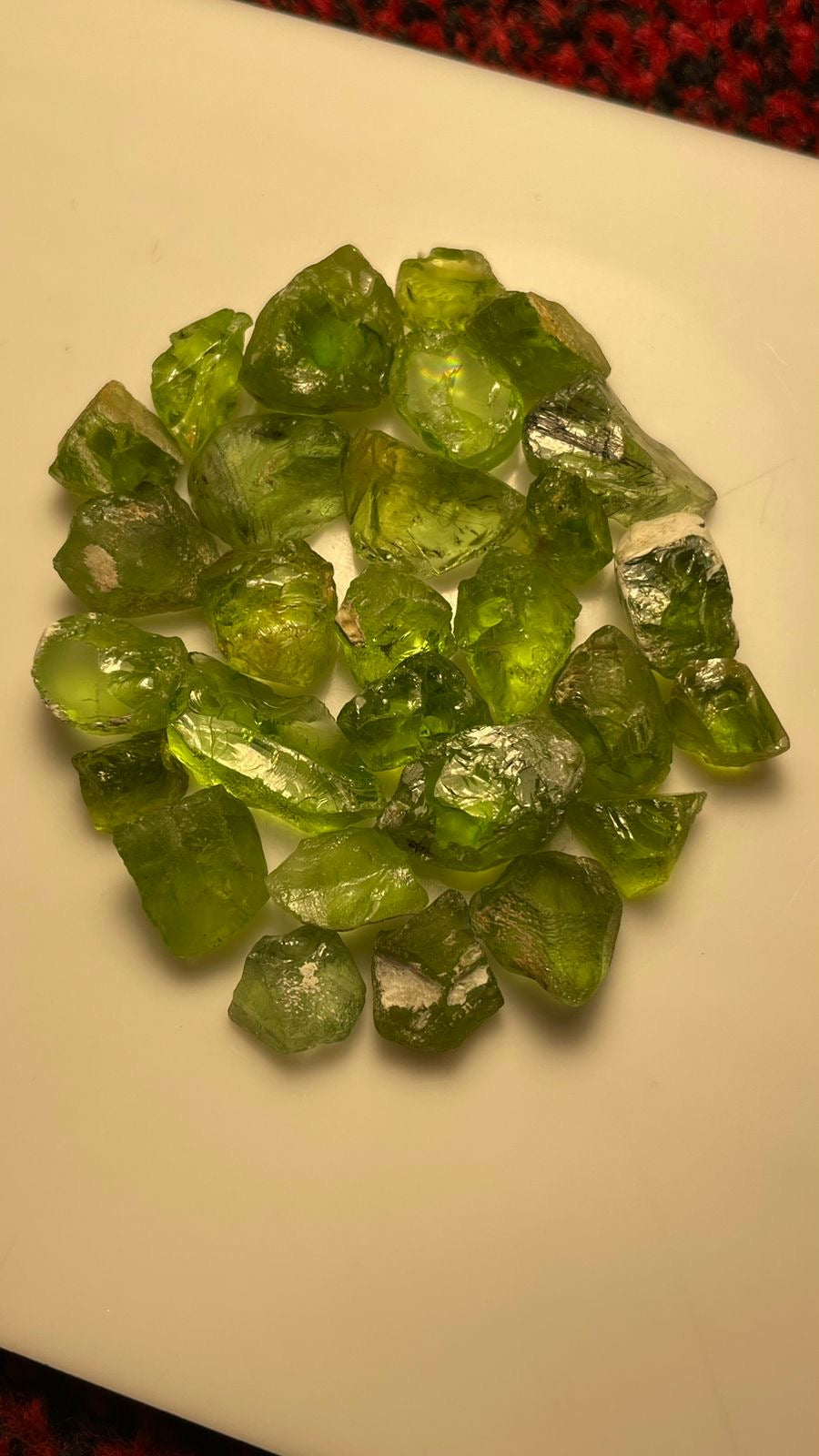 250 carats Natural Facet grade Rough Peridots Apple Green