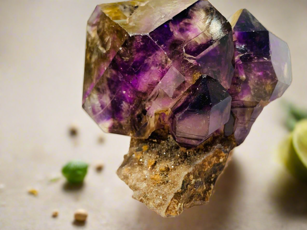 130 Grams Rare Super 7 Amethyst Enhydro Quartz Crystal With 7 Other Mineral Inclusions